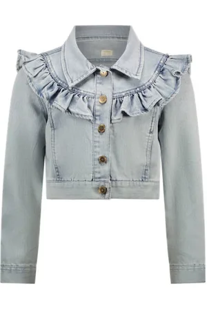 Le Chic Spijkerjas blauw Meisjes Stretchdenim Klassieke kraag Effen