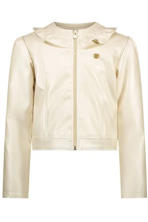 Le Chic Zomerjas wit Meisjes Imitatieleer Ronde hals Effen