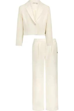 Like Flo Blazer + pantalon Shirt + broek Wit Meisjes Polyester Reverskraag