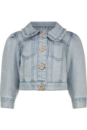Le Chic Spijkerjas blauw Meisjes Stretchdenim Klassieke kraag Effen