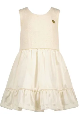 Le Chic Midi jurk ajour Meisjes Polyester Ronde hals Effen