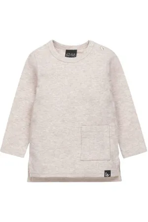 Babystyling Longsleeve beige Jongens Stretchkatoen Ronde hals Effen