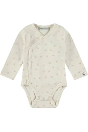 Babyface Romper met all over print /beige Jongens/Meisjes Stretchkatoen Ronde hals