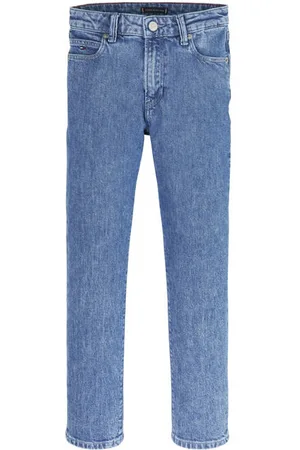 Tommy Hilfiger Straight medium blue denim Jeans Blauw Jongens Katoen Effen
