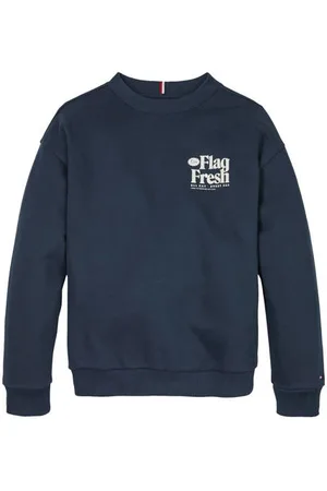 Tommy Hilfiger Sweater donkerblauw Printopdruk