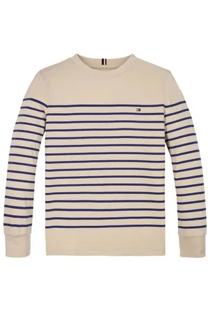 Tommy Hilfiger Longsleeve beige Jongens Katoen Ronde hals Streep