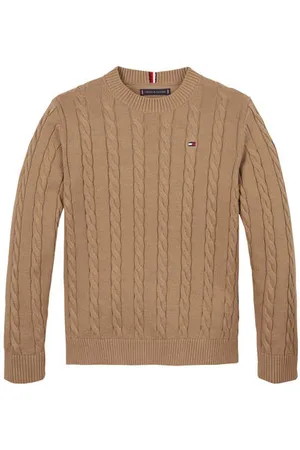 Tommy Hilfiger Trui met kabels Jongens Katoen Ronde hals Effen