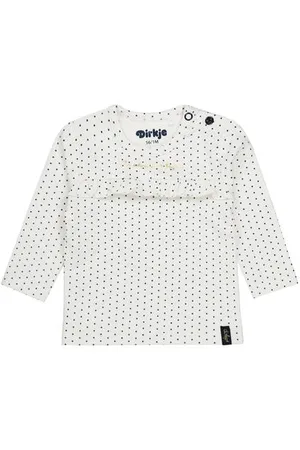 Dirkje Baby longsleeve met katoen /blauw Stip