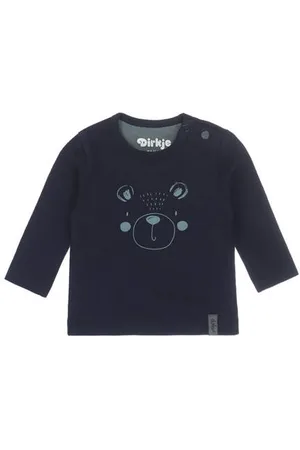 Dirkje Baby longsleeve met katoen donkerblauw/grijsgroen Printopdruk