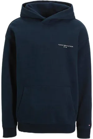 Tommy Hilfiger Hoodie Sweater Blauw Effen
