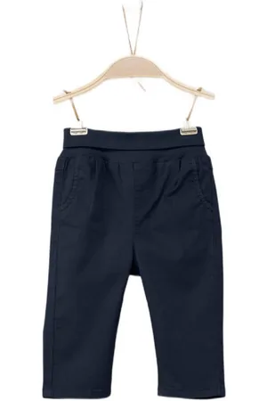 QS by s.Oliver Babybroek donkerblauw Jongens Stretchkatoen Effen