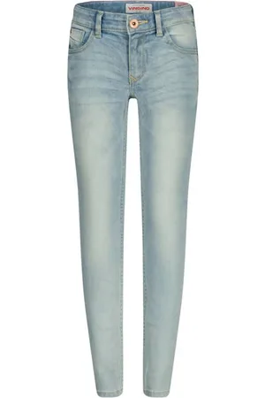 Vingino Regular waist skinny jeans light blue denim Blauw Effen