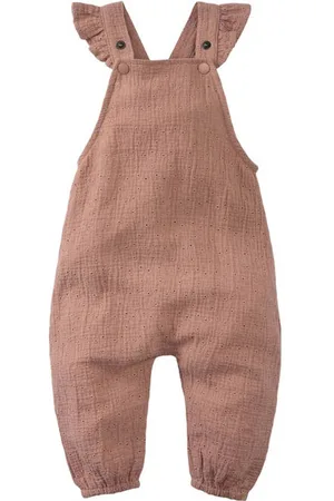 Z8 Newborn tuinbroek Sicily met ruches en broderie Meisjes Katoen Vierkante hals