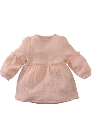 Z8 Newborn jurk Tavi met ruches en broderie Meisjes Katoen Ronde hals