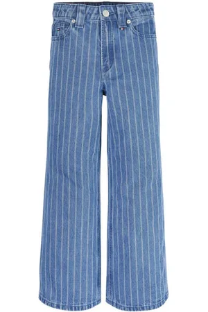 Tommy Hilfiger Wide leg jeans medium blue denim Blauw Streep