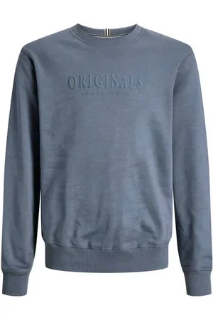 JACK & JONES JUNIOR sweater blauw Tekst