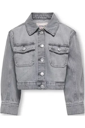 ONLY KIDS GIRL spijkerjas grey denim Grijs Effen