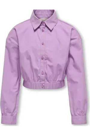 ONLY KIDS GIRL blouse Paars Meisjes Katoen Klassieke kraag Effen