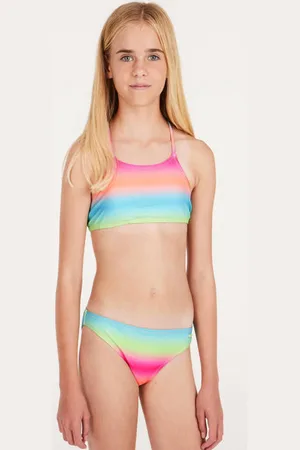 Protest Crop bikini PRTJONOI JR blauw/roze/oranje/groen Meisjes Polyamide