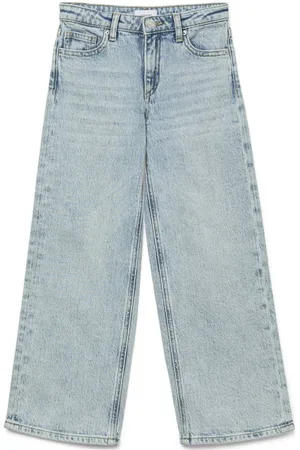 VERO MODA Wide leg high waist jeans Groen Effen