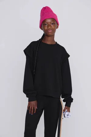 CoolCat Sweater Topaz met Schouder Detail Meisjes Viscose Opstaande kraag
