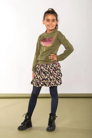 B.Nosy Midi rok groen Meisjes Polyester All over print