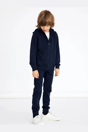NAME IT KIDS sweatvest NKMNESWEAT donkerblauw Effen