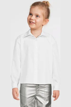 NAME IT KIDS blouse NKFROPLINA Meisjes Katoen Klassieke kraag Effen
