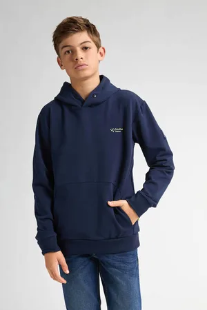 Petrol Industries Hoodie blauw Sweater Jongens Stretchkatoen Capuchon Backprint