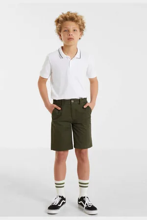 Anytime Chino short Korte broek Groen Jongens Katoen Effen