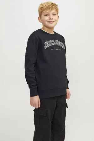 JACK & JONES JUNIOR sweater JJECALEB met logo Effen