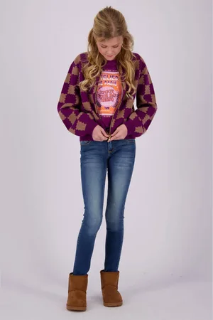 Vingino Longsleeve Janneke met printopdruk Meisjes Stretchkatoen Ronde hals