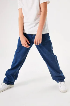Garcia Straight leg jeans Blauw Jongens Stretchdenim Effen