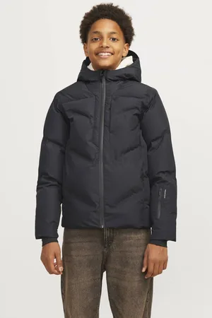 JACK & JONES JUNIOR gewatteerde winterjas JCOSLAY HEAT Jongens Polyester Capuchon