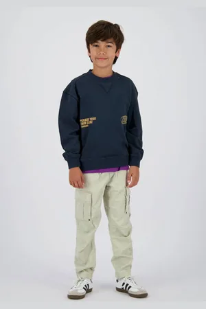 Vingino Loose fit cargo jeans groen Jongens Stretchkatoen Effen