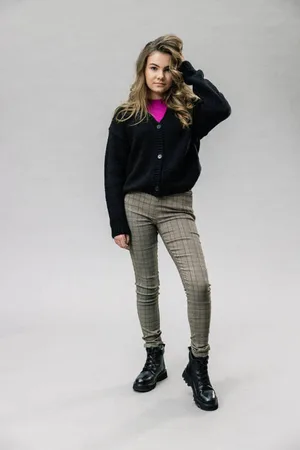 Looxs 10sixteen geruite super skinny broek Meisjes Stretchkatoen