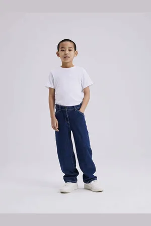 NAME IT KIDS straight leg jeans NKMRYAN Blauw Effen