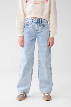 SHOEBY Straight regular waist medium blue denim Jeans Meisjes Katoen