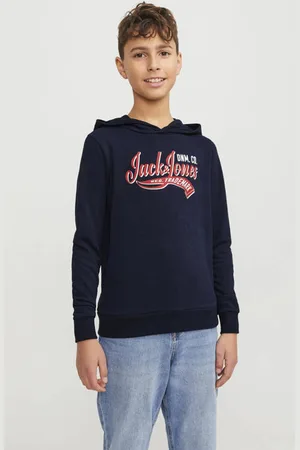 JACK & JONES JUNIOR hoodie JJELOGO met tekst Sweater Tekst