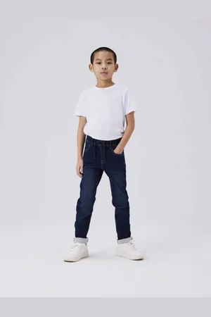 NAME IT KIDS slim fit jeans NKMRYAN JOGGER Blauw Jongens Jog denim