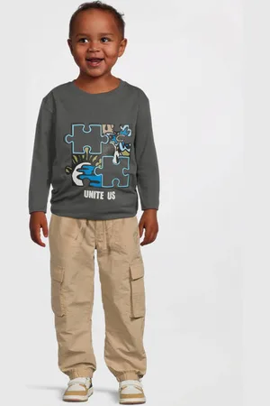 LEVV Little regular cargo broek kaki Jongens Nylon Effen