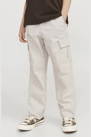 JACK & JONES JUNIOR relaxed cargo broek ecru Grijs Jongens Katoen Effen