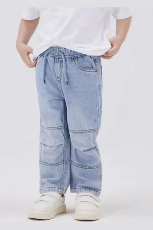 NAME IT MINI straight regular waist Jeans Blauw Jongens Jog denim Effen