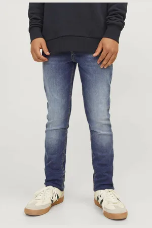 JACK & JONES JUNIOR slim fit jeans JJIGLENN JJORIGINAL Blauw Jongens Stretchdenim