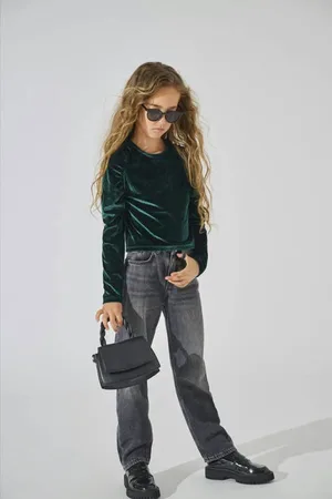 ONLY KIDS GIRL fluwelen top KOGSILLE Meisjes Fluweel Ronde hals