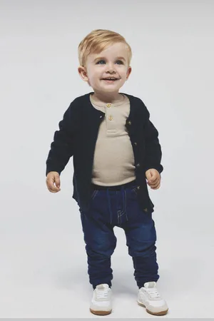 NAME IT BABY romper NBMKAB Bruin Jongens Katoen Ronde hals Effen