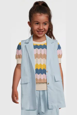 NAME IT KIDS gilet NKFFALINNEN Jas Meisjes Katoen Reverskraag