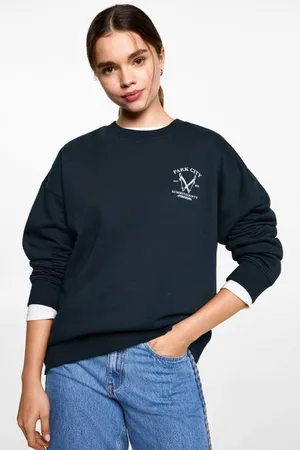 MANGO Sweater Blauw Backprint