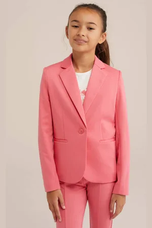 WE Fashion Regular fit blazer roze Meisjes Polyester V