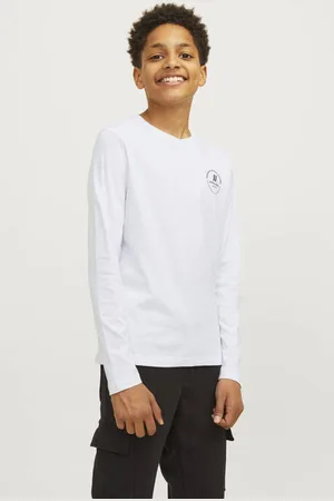 JACK & JONES JUNIOR longsleeve JJESWIFT met printopdruk Jongens Katoen Ronde hals
